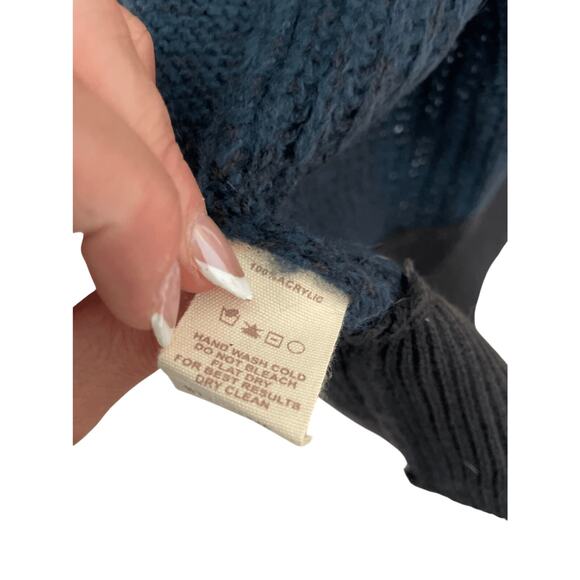 NWT Mystree Fisherman Cable Knit Grandma Grandpa Navy Cardigan - Picture 4 of 7